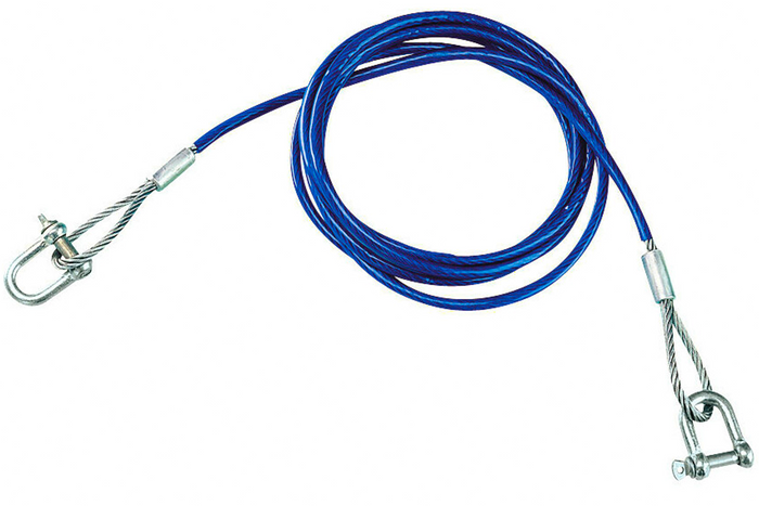 Vilkšanas trose ar skavām LAMPA tērauda trose 3,5m/6mm/3t zila