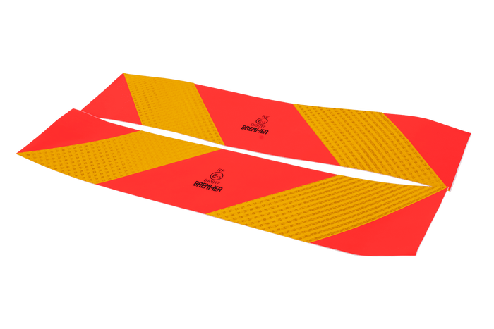 Uzlīmes, atstarojošas uzlīmes, īsās HERMON, smago transportlīdzekļu marķēšanas plāksnes, 565x132mm, kreisā+labā
