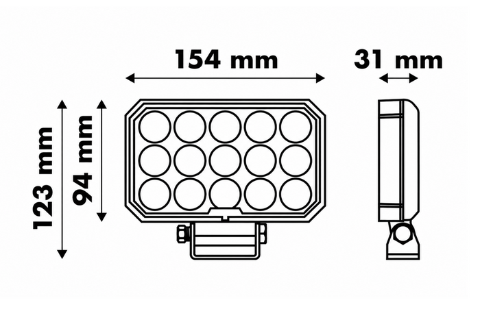 LED darba lampas atstarotājs LAYTZ LY7303 60xLED 6000lm taisnstūrveida