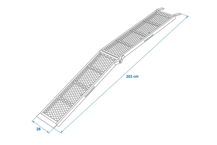 ProPlus 390094 salokāmas tērauda rampas piekabēm 203 cm 680 kg 2 gabalu komplekts