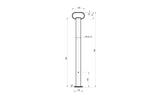 UNITRAILER MS 0019-700 fiksēts balsts 150 kg platformas piekabei 48 mm 700 mm