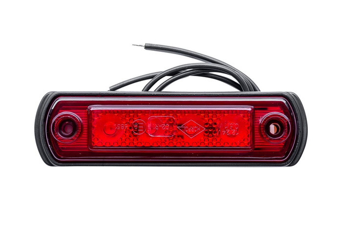 Horpol sarkana LED marķierlampa uz gumijas pamatnes