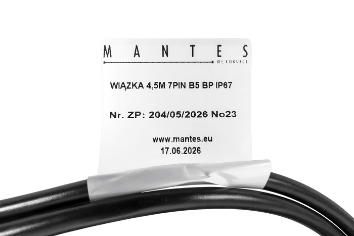 Электромонтажная система MANTES, жгут проводов для лодочного прицепа 4,4 м, 7-контактный штекер, 2 5-контактных штырьковых разъема.
