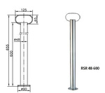 Fiksēts balsts ar skavu WINTERHOFF RSR48-600+KLE48 150kg 48mm 600mm