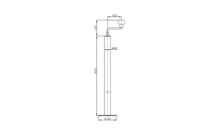 Izvelkams kloķvārpstas balsts ar skavu WINTERHOFF ST48-120+KLE48 150kg 48mm 600-820mm