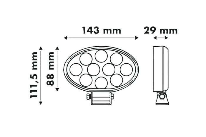 LED darba lampas atstarotājs LAYTZ LY7401 40xLED 4000lm ovāls