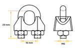 DROMET ZL.8 зажим для канатов 8 мм