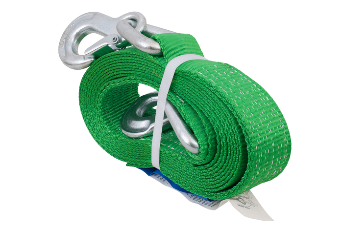 Vilkšanas virve ar āķiem HILLS vilkšanas siksna 5m/60mm/6t zaļa