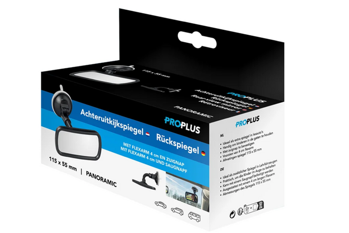 ProPlus 750641 panorāmas atpakaļskata spogulis ar turētāju un piesūcekni 55x115mm