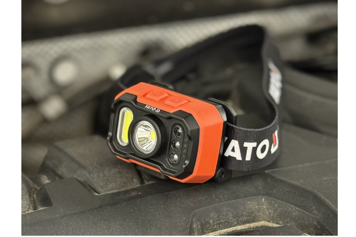 Налобный светодиодный фонарь YATO YT-085942 с датчиком движения, световой поток 1000 лм.