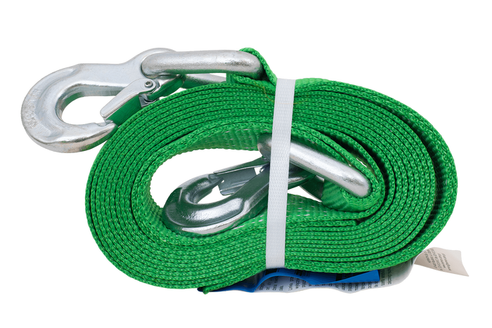 Vilkšanas virve ar āķiem HILLS vilkšanas siksna 5m/60mm/6t zaļa
