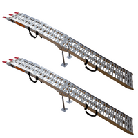 UNITRAILER ALR003 salokāmas rampas alumīnija rampas piekabēm 221 cm 680 kg ar jostu un atbalstu, 2 gabalu komplekts