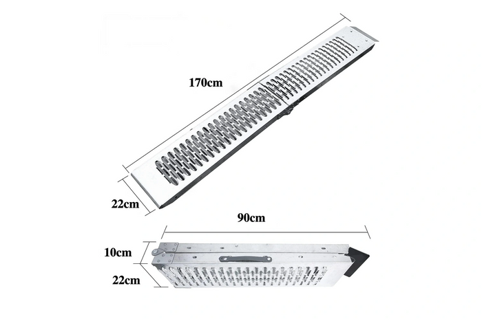 UNITRAILER ALR004 salokāmas tērauda rampas piekabēm 170 cm 454 kg 2 gabalu komplekts