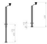 Подъемник UNITRAILER с ручным приводом для опрокидывания и разгрузки автомобильного прицепа массой 1000 кг, диаметр 500-865 мм.