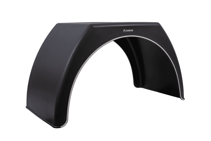 Dubultais spārns piekabei 15-16" DOMAR DK3120 plakana riteņu arka 1000/510mm ar baltu apmali