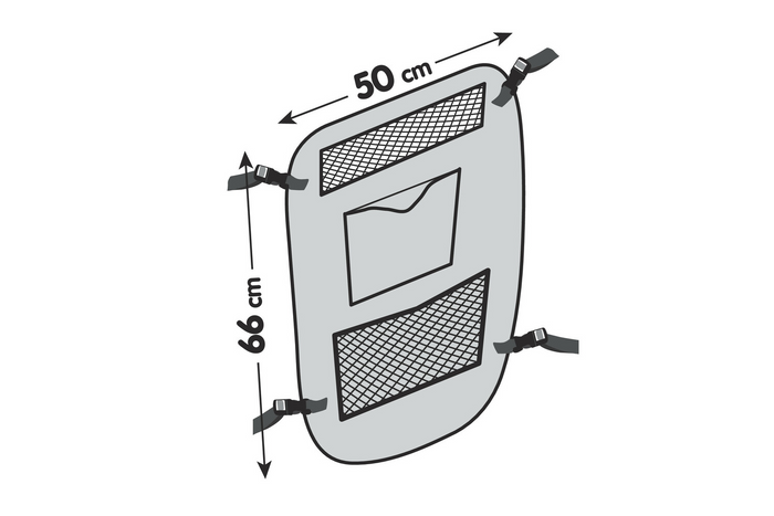 Suņu nodalījums LAMP PET-4 barjera, kas piestiprināta pie priekšējiem sēdekļiem 50x66cm